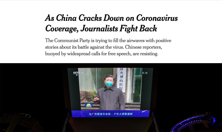 China Cracks down on Coronavirus Coverage, Journalists fight back